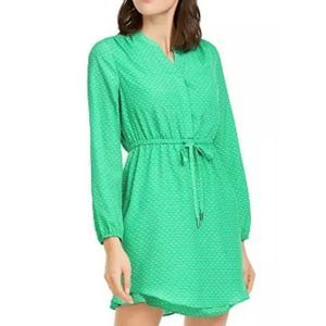 Maison Jules Double Hem Split Neck Dress Small